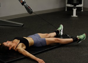 Supine abduction with resistance cable.